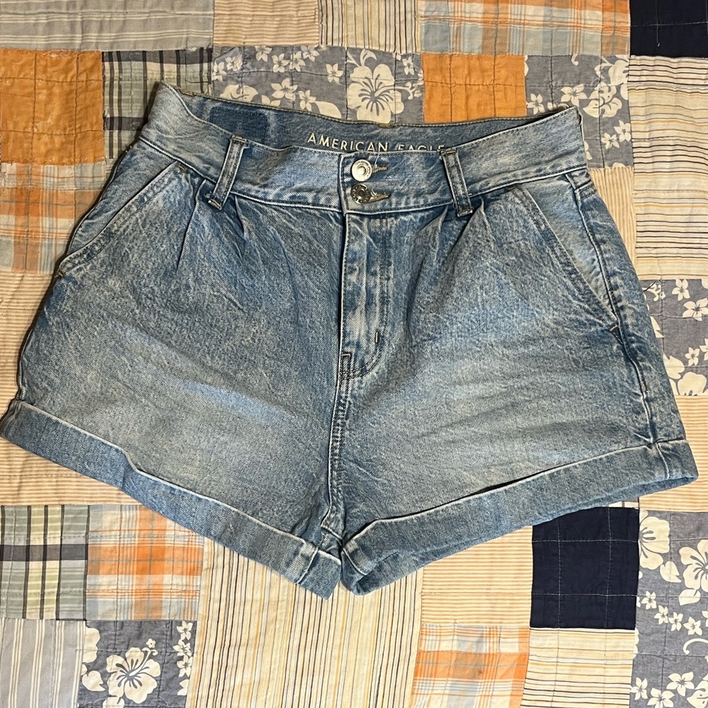 American Eagle Outfitters “Mom Short”Light Blue Denim High Waisted Shorts